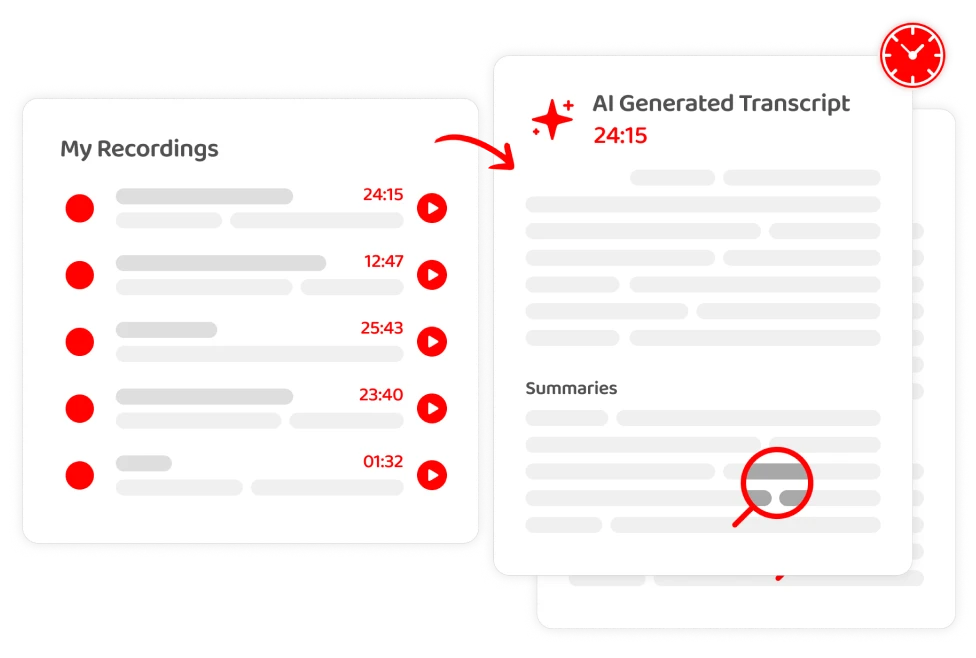 Een service die video's opneemt en transcriptiefuncties biedt.